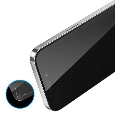  Iphone 15 Pro Max Uyumlu Tam Kaplayan HD Anti-static Darbe Emici Temperli Cam Ekran Koruyucu
