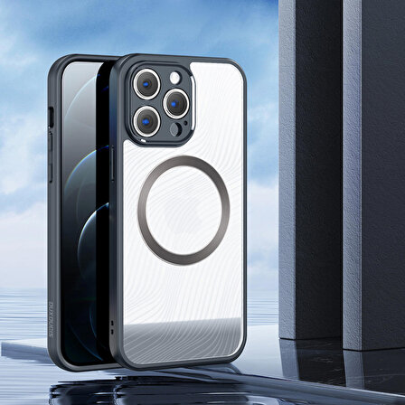 Dux Ducis iPhone 12 Pro Aimo Series Mag Safe Premium Buzlu Sert PC-TPU Kılıf