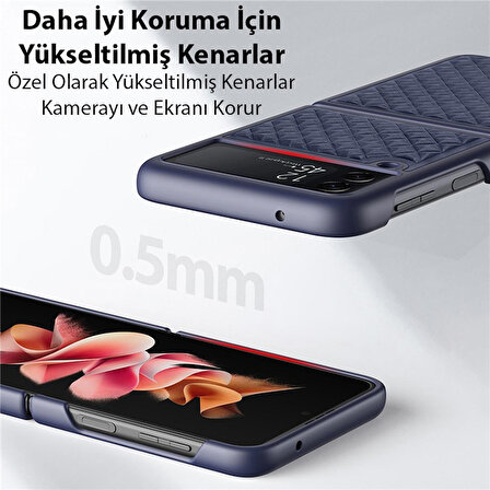 Dux Ducis Venice Seri SM Galaxy Z Flip4 5G Premium Deri Kılıf
