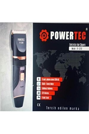 Powertec TR-3200 8 Başlıklı Kablosuz Kuru Saç-Sakal-Ense Çok Amaçlı Tıraş Makinesi 