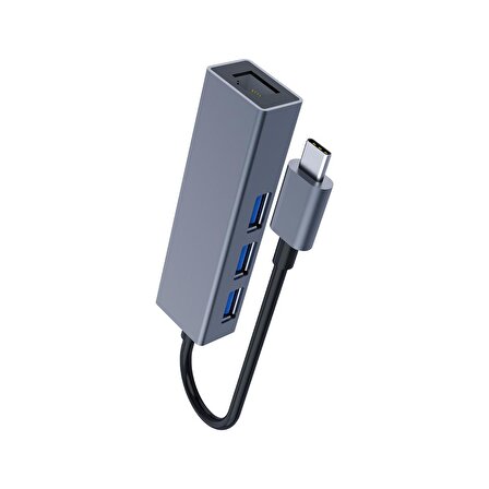 DM CHB002 Type-C to RJ45 100Mbps Ethernet ve USB Çoklayıcı Dönüştürücü