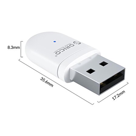 Orico Bluetooth 5.0 Switch, PC, PS4, PS4 Pro Konsol ve PC İçin Kablosuz Kulaklık Hoparlör Bağlantı Adaptörü Beyaz