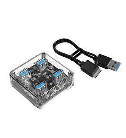 Orico MH4U-U3 USB3.0 4 Portlu Şeffaf Çoklayıcı, HUB