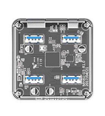 Orico MH4U-U3 USB3.0 4 Portlu Şeffaf Çoklayıcı, HUB