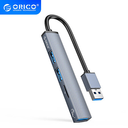 Orico 3 Portlu USB 3.0 Çoklayıcı TF Micro SD Kart Okuyucu Hub Alüminyum