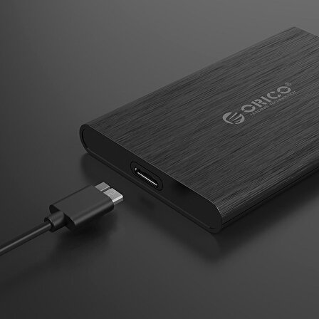Orico Type-C USB3.1 to USB 2.5 inç HDD SSD Harici Slim Harddisk Kutusu, 2189C3-V1-BK, Siyah