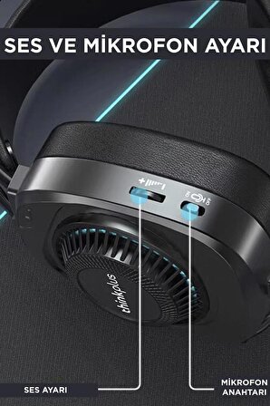 Lenovo G81B Siyah Kulak Üstü Kablolu RGB Işıklı Mikrofonlu Gaming Kulaklık