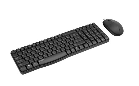 Rapoo NX1820 Model USB Türkçe Klavye ile Optik Mouse Kablolu Set Siyah