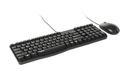 Rapoo NX1820 Model USB Türkçe Klavye ile Optik Mouse Kablolu Set Siyah