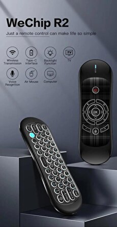 Wechip R2 Kablosuz Klavye Uzaktan Kumanda Air Mouse