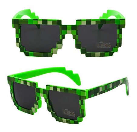Minecraft Çocuklar İçin Yeşil Eğlence Gözlüğü