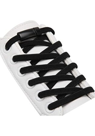 Mıknatıslı Lastikli Ayakkabı Bağcık Tokası Siyah 100 cm