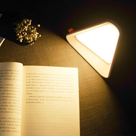 Üçgen Tasarımlı USB Şarj Edilebilir 3 Kademeli Ayarlanabilir LED Gece Lambası 