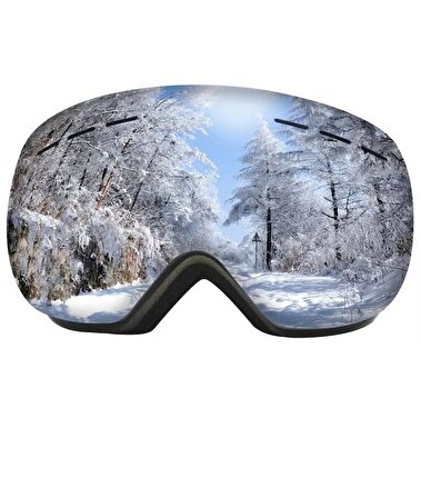 UV400 Korumalı Antisis Özellikli 3 Katmanlı Aynalı Snowboard Kayak Gözlüğü
