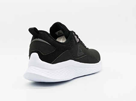Peak P-Motive E14218H Kadın Siyah Beyaz Kaymaz Taban Ortopedik Nefes Alabilen Garantili Rahat Hafif Günlük Sneaker Yürüyüş Koşu Spor Ayakkabısı