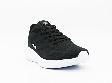 Peak Walking E221211E Erkek Siyah Beyaz Kaymaz Taban Ortopedik Nefes Alabilen Garantili Rahat Hafif Günlük Sneaker Yürüyüş Koşu Spor Ayakkabısı