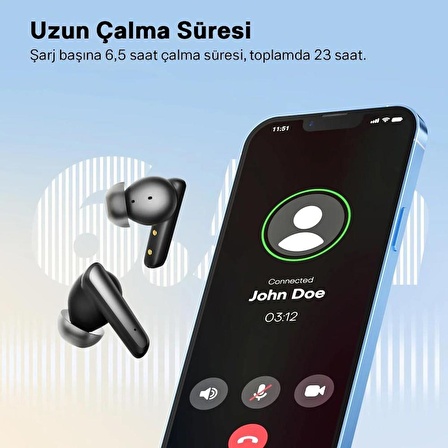 Soundpeats Life Lite 12mm Dinamik Sürücü Bluetooth 5.2 Kablosuz Kulaklık Siyah