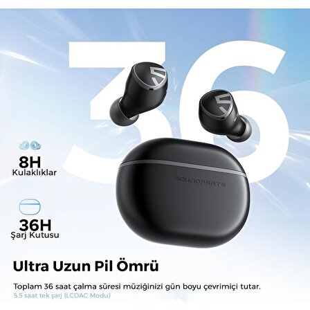 Soundpeats Mini HS Bluetooth 5.3 Hi-Res Kablosuz Kulak İçi Kulaklık Siyah