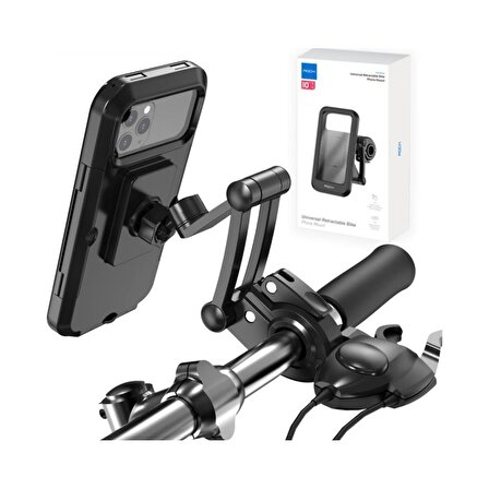 Rock Universal Geri Çekilebilir Motorsiklet / Bisiklet Telefon Tutucu Siyah