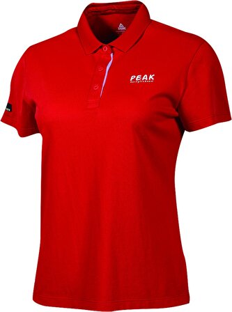 Polo T-Shirt FW602478 Kadın Kırmızı Polo Yaka Düz Renk Nefes Alabilen Rahat Kısa Kollu Günlük Spor Tişört