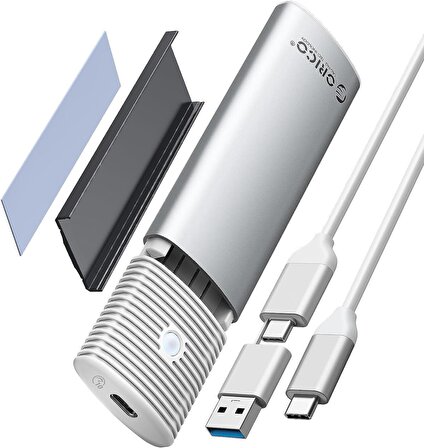 Orico USB3.2 Gen2 10Gbps 4TB M.2 NVME NGFF SSD Muhafaza Harddisk Kutusu, SATA PCIe M-Key B+M Key, 2230/2242/2260/2280, Beyaz, PWEM2-G2-WH
