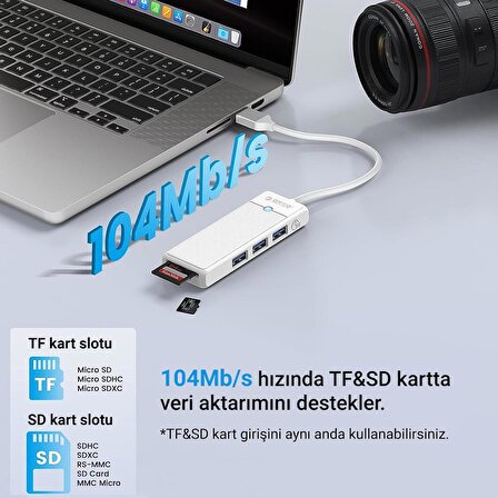Orico USB 3.0 to 3.0 TF SD Kart Okuyucu 3 Portlu USB 3.0 Çoklayıcı Adaptör Beyaz