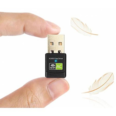 Polham USB Kablosuz Wifi Adaptör Wifi Çoğaltıcı Çift Bant 600 Mbps 2.4 GHz +5 GHz