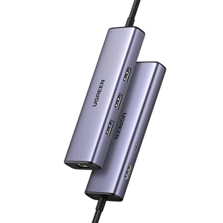 Ugreen Type-C to 3*USB 3.0 4K/30HZ HDMI RJ45 Gigabit Ethernet 100W PD Güç Girişi Çoklayıcı Hub Adaptör