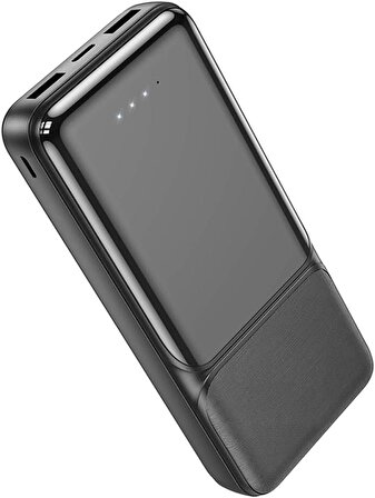 Borofone Powerbank 20000mAh Çift Çıkışlı Şarj Seviyesi Led Göstergeli Kompak ve Hafif Minimalist Tasarım iPhone ve Samsung Uyumlu Güç Bankası Siyah Renk BJ33A