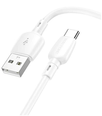 Borofone Şarj Kablo 100W USB to Type-C Hızlı Şarj ve Data Kablosu Uzunluk 1 Metre Beyaz USB-A to USB-C BX93
