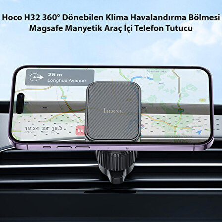 Hoco H32 360° Dönebilen Klima Havalandırma Bölmesi Magsafe Manyetik Araç İçi Telefon Tutucu