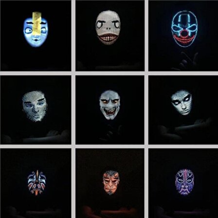 Uygulama Destekli LED Maske Çok Renkli Led Işıklı Şarjlı Parti Maskesi Kablosuz Uygulamalı Yılbaşı Düğün Eğlence HJ-SALM01