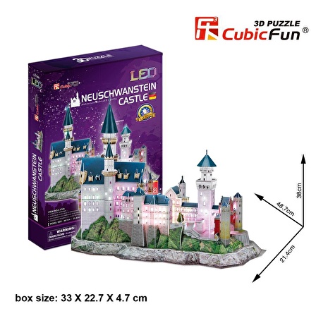 3D Puzzle Neuschwanstein Kalesi Led Işıklı