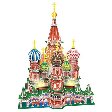 Cubic Fun 3D Puzzle 224 Parça St. Basil"s Katadrali - Rusya (Led