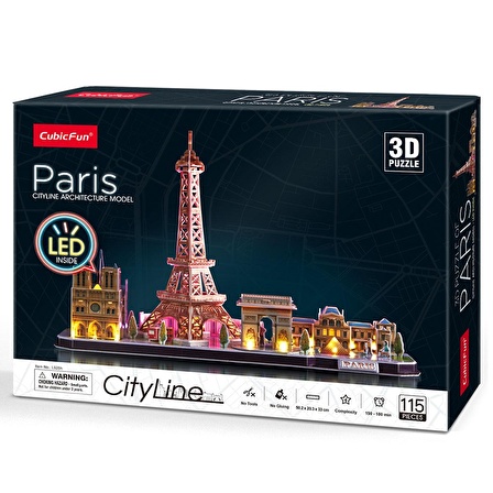 3D Puzzle Paris 115 Parça Led Işıklı