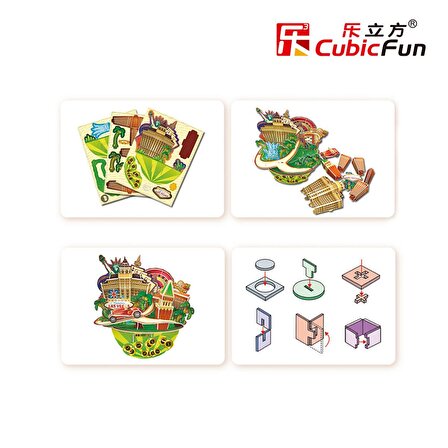 Cubic Fun Las Vegas Şehir Kompozisyonu 9+ Yaş Küçük Boy Puzzle 64 Parça