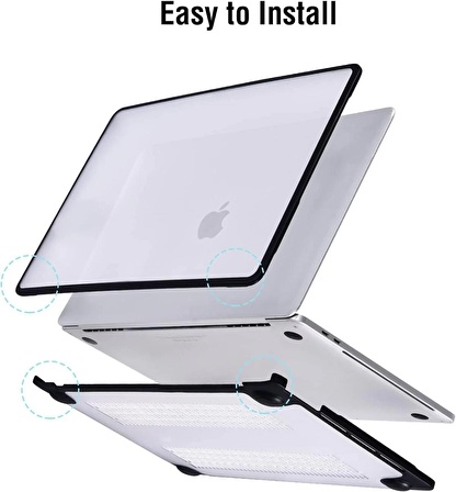 Piili Macbook Pro 13" M2 Hardshell Mat Kapak Şeffaf