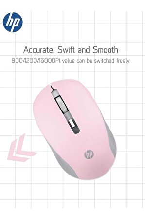 Hp S1000 Plus Kablosuz Wireless Sessiz Mouse Pembe