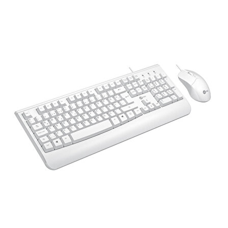 Lenovo Lecoo CM105 USB Kablolu Türkçe Q Klavye & Mouse Set Beyaz