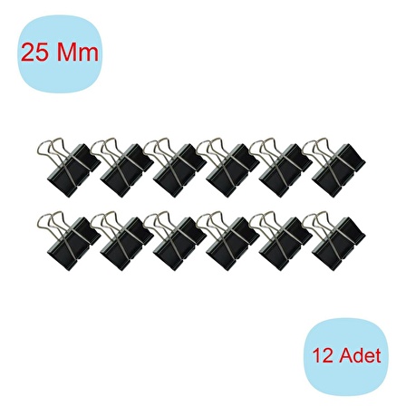 Gen-Of Clips Metal Kıskaç 25 mm 12 Li Paket DC-25