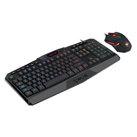 Redragon S101-3 Kablolu Türkçe Q Rgb Oyuncu Klavyesi ve Arkadan Aydınlatmalı Kırmızı Mouse / Oyuncu Klavye Mouse Seti Siyah Redragon S101-3