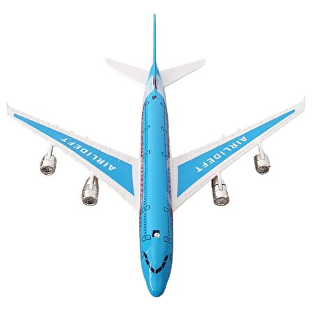Çek Bırak Işıklı Sesli Yolcu Uçağı 18 Cm - SY8022 - Mavi