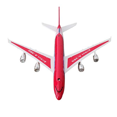 Çek Bırak Işıklı Sesli Yolcu Uçağı 18 Cm - SY8022 - Kırmızı