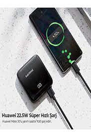 Philips 10000mah 22.5w Çift Usb-a Ve Type-c Çıkışlı Mini Cep Boy Powerbank Siyah Samsung Iphone Uyumlu DLP2299U/93