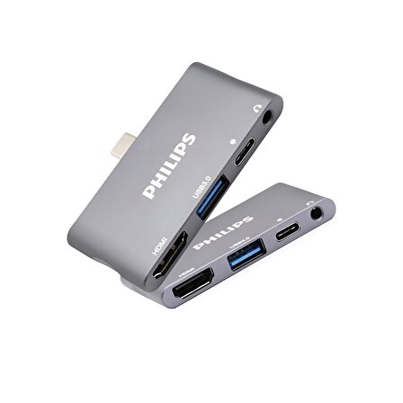 Philips SWR1602 Type-C to HDMI USB 3.0 AUX PD Dönüştürücü Adaptör