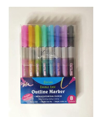 Outline Marker Metallic 8 Colores AKRİLİK KALEM