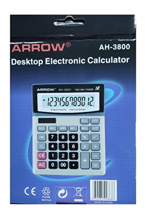 Arrow AH-3800 12 Haneli Hesap Makinası