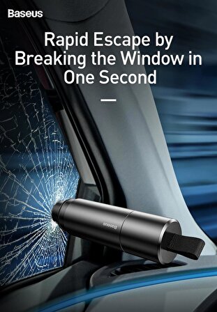 Baseus Sharp Tool Safety Hammer(Araç Pencere Camı Ve Emniyet Kemeri Kesici Siyah
