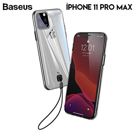 Baseus Transparent Key İPhone 11 Pro Max 6.5inch (2019) Şeffaf Silikon Kılıf FÜME