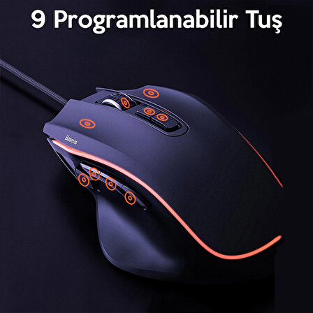 Baseus GAMO 9 Keys Programming Gaming Mouse-Oyuncu Mouse